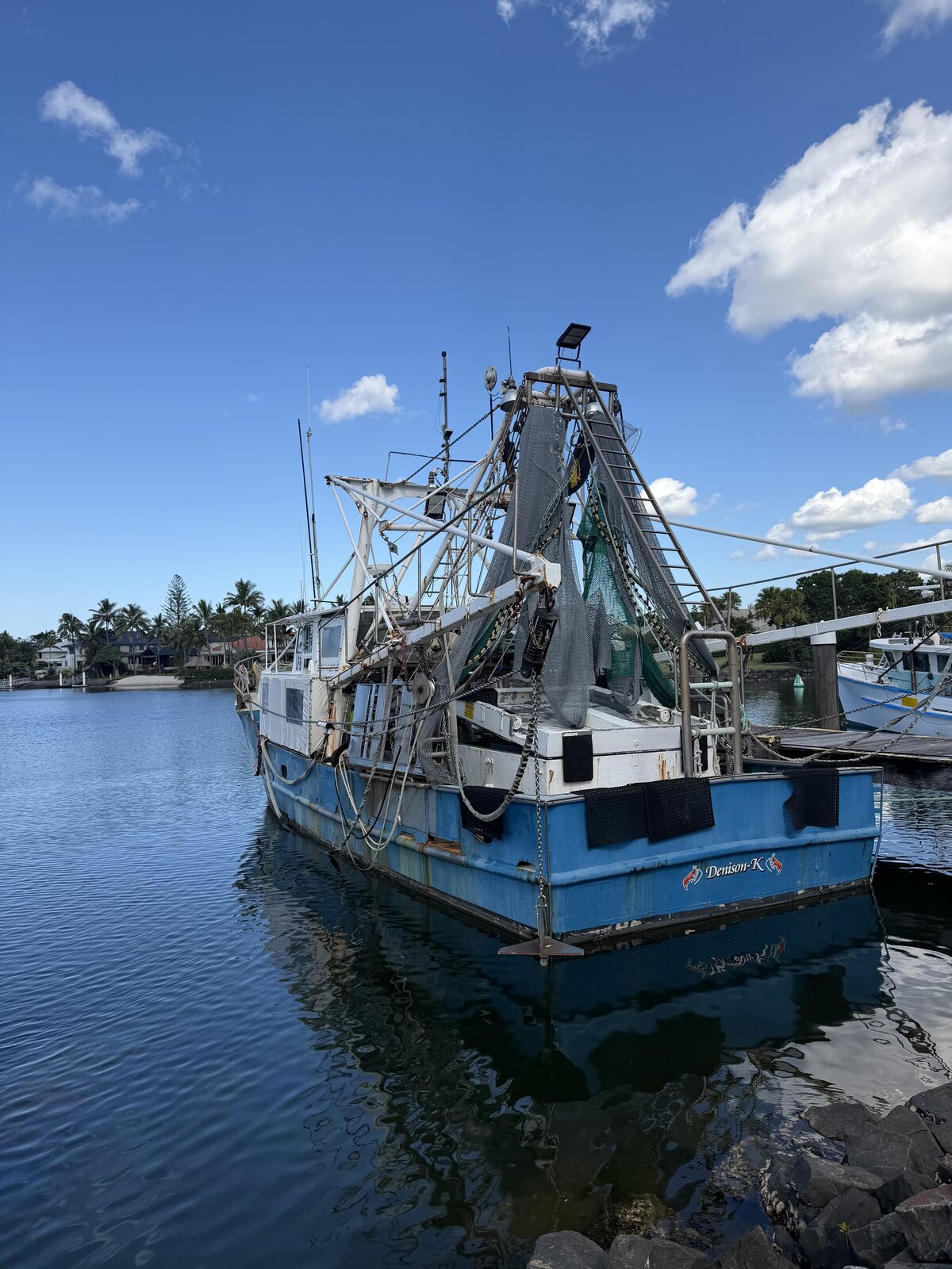 Commercial prawn trawler at Gold Coast wharf